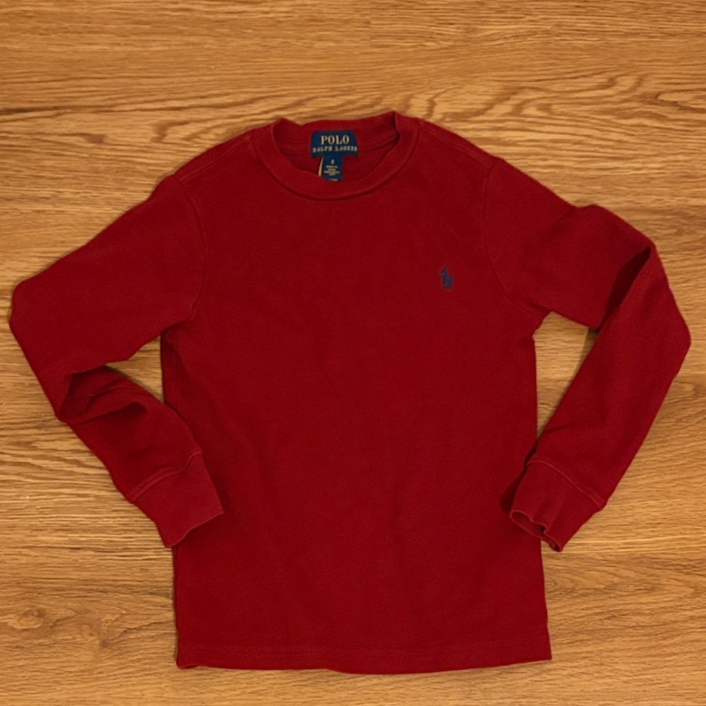 Polo by Ralph Lauren Burgundy Crew Neck Shirt Size 5